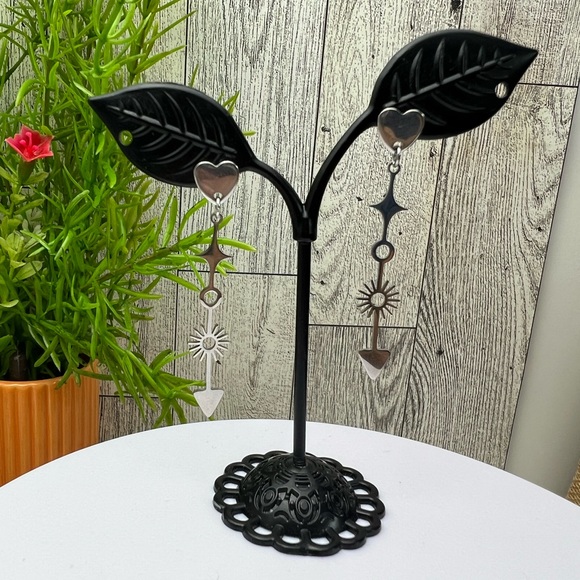 Delicate Silver Arrow Earrings - Trendy Long Dangle Earrings- Bohemian Earrings - Picture 6 of 8